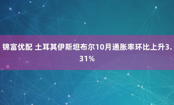 锦富优配 土耳其伊斯坦布尔10月通胀率环比上升3.31%